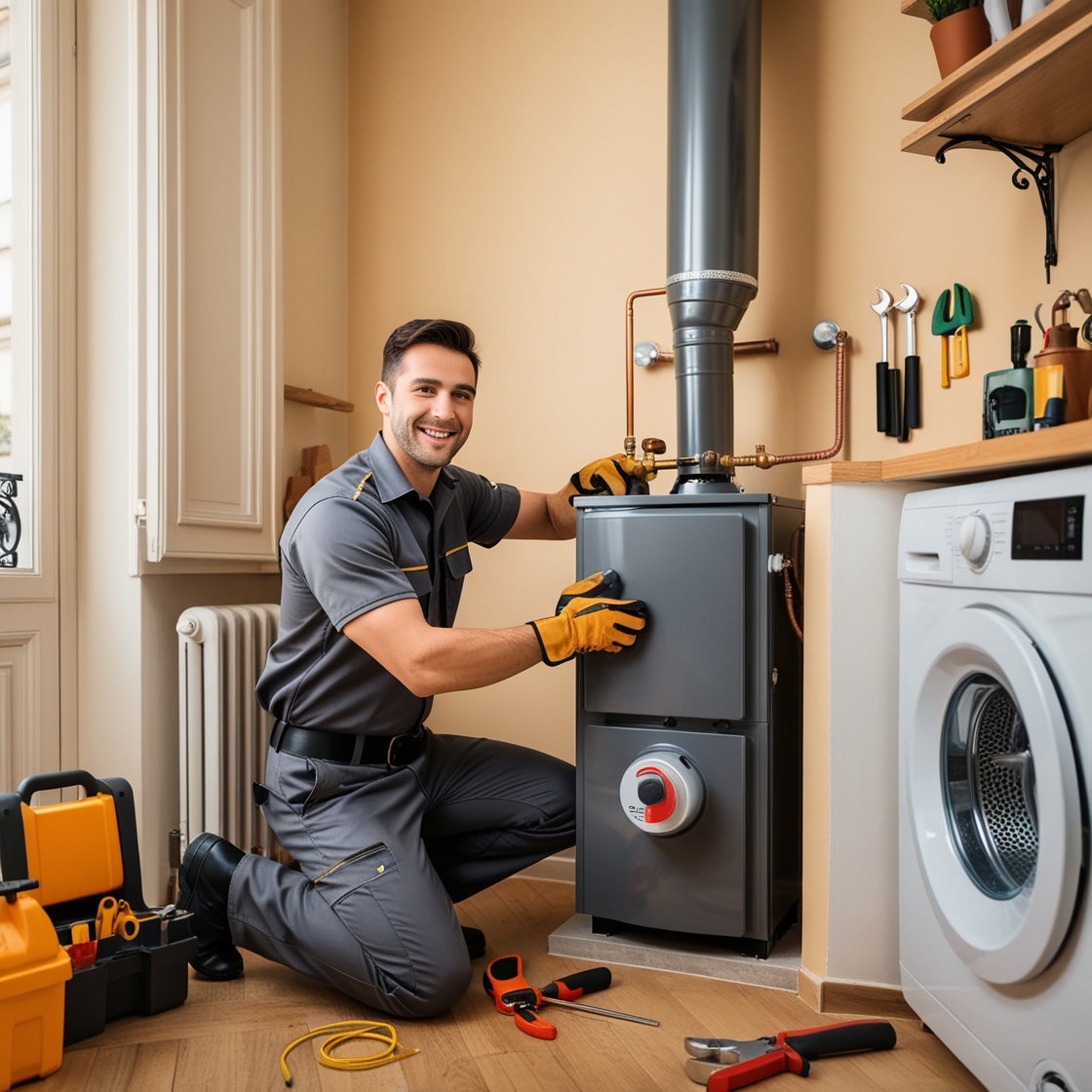 Technicien Les Ronomés réparant une chaudière à Paris